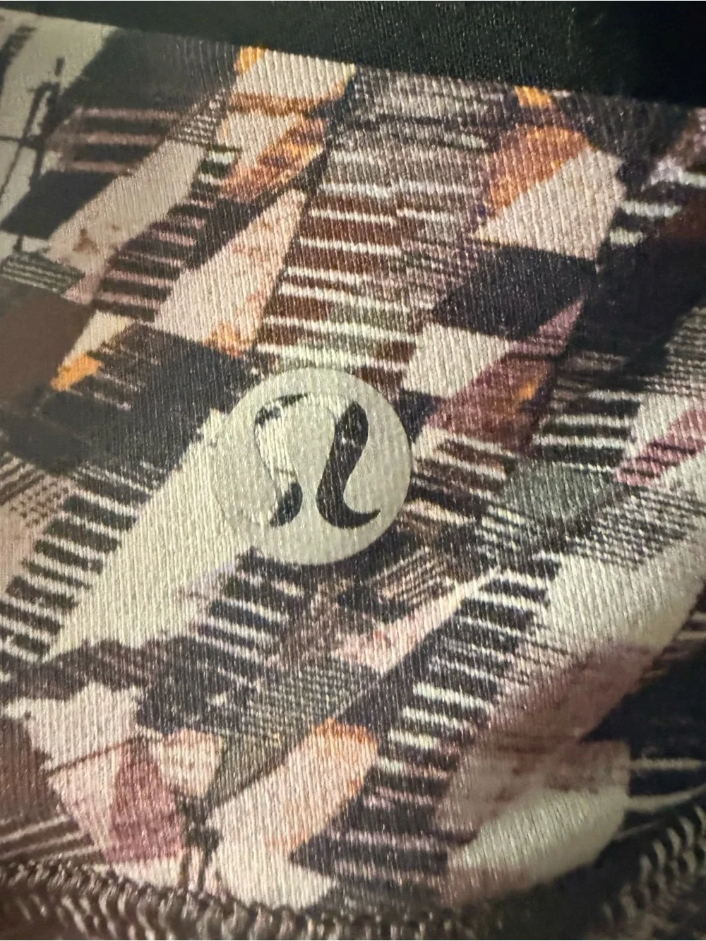 lululemon athletica Strappy Printed Sports Bra — Purple & Black Multi